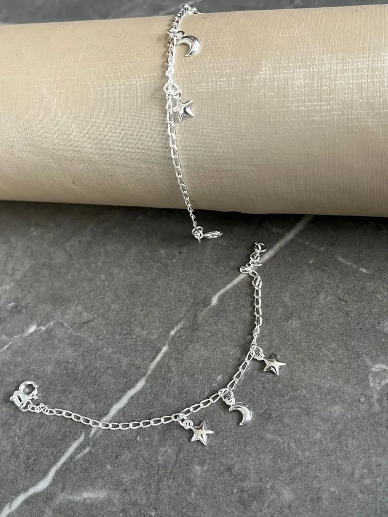 Pulseira estrela e lua infantil